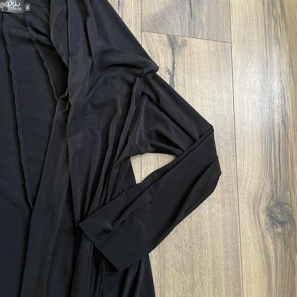 SYMPLI Grand Black Cardigan Open Jacket Top Stretch Plus Size 0G Draped Longline - Picture 4 of 9